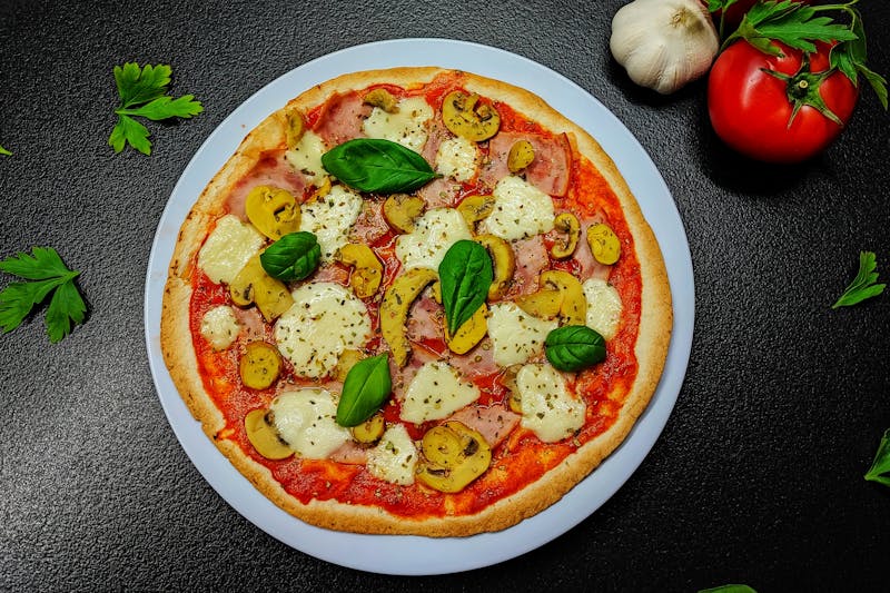 BBQ chicken pizza with red onion